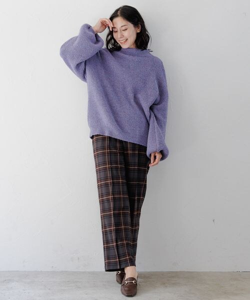 LEPSIM(レプシィム)の「ハタラク7DAYSチェックストレートパンツ 2022冬(パンツ・レディース・グレージュ13/ブラウン58/グリーン75・SS/S/M/L/LL【WEB限定】)」の14枚目の写真