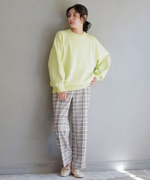 LEPSIM(レプシィム)の「ハタラク7DAYSチェックストレートパンツ 2022冬(パンツ・レディース・グレージュ13/ブラウン58/グリーン75・SS/S/M/L/LL【WEB限定】)」の7枚目の写真