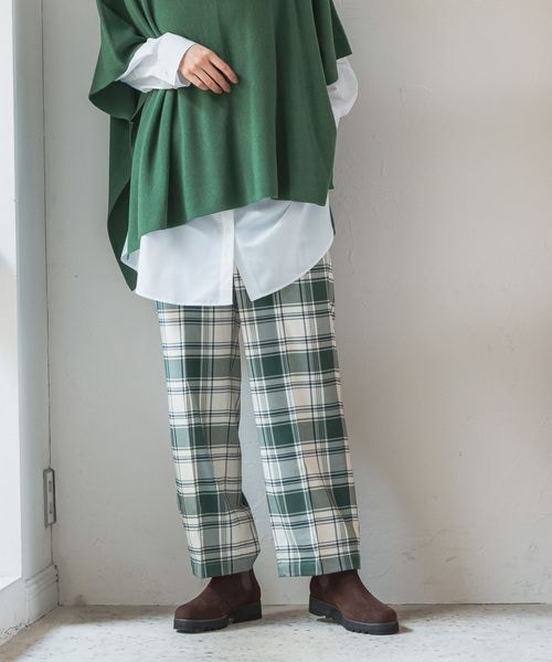 LEPSIM(レプシィム)の「ハタラク7DAYSチェックストレートパンツ 2022冬(パンツ・レディース・グレージュ13/ブラウン58/グリーン75・SS/S/M/L/LL【WEB限定】)」の3枚目の写真