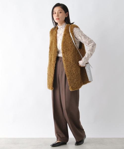 LEPSIM（レプシィム）の「ハイウエストロングタックパンツ（パンツ・レディース・ブラック09/グレー12/ブラウン58・M/L）」の9枚目の写真