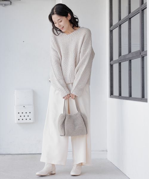 LEPSIM（レプシィム）の「ボアソフト2WAYバッグ（バッグ・レディース・アイボリー08/プラック09/グレージュ51・ONE SIZE）」の13枚目の写真