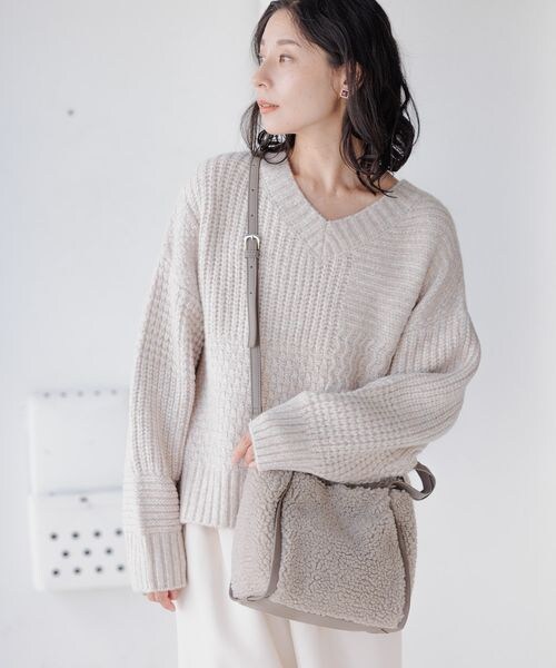 LEPSIM（レプシィム）の「ボアソフト2WAYバッグ（バッグ・レディース・アイボリー08/プラック09/グレージュ51・ONE SIZE）」の16枚目の写真