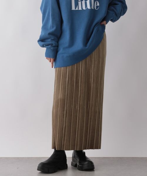 LOWRYS FARM（ローリーズファーム）の「ベロアプリーツタイトスカート（スカート・レディース・アイボリー08/ブラック09/ベージュ52・FREE/WEB限定ロング丈）」の9枚目の写真