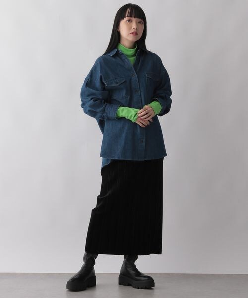 LOWRYS FARM（ローリーズファーム）の「ベロアプリーツタイトスカート（スカート・レディース・アイボリー08/ブラック09/ベージュ52・FREE/WEB限定ロング丈）」の6枚目の写真