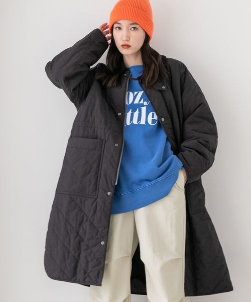 LOWRYS FARM（ローリーズファーム）の「エリツキキルティングコート（ジャケット/アウター・レディース・ブラック09/ベージュ52/カーキ78・F）」の5枚目の写真