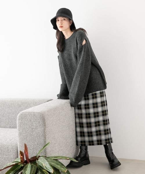 LOWRYS FARM（ローリーズファーム）の「チェックタイトスカート