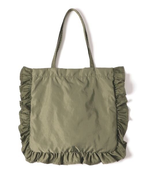 LOWRYS FARM（ローリーズファーム）の「フリルトートバッグ（バッグ・レディース・ブラック09/ベージュ52/カーキ78・フリー）」の6枚目の写真