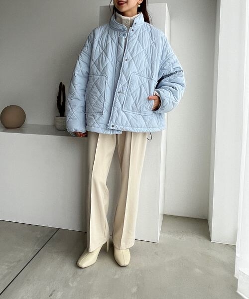 LOWRYS FARM（ローリーズファーム）の「ナカワタショートブルゾン（ジャケット/アウター・レディース・アイボリー08/ブラック09/ブルー85・F）」の15枚目の写真