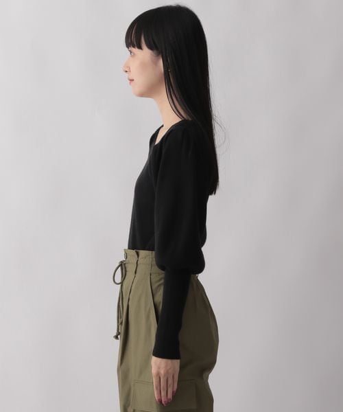 LOWRYS FARM（ローリーズファーム）の「パワショルニット（トップス・レディース・アイボリー08/ブラック09/ブラウン55・フリーサイズ）」の12枚目の写真