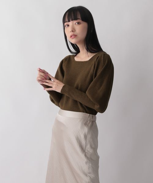 LOWRYS FARM（ローリーズファーム）の「パワショルニット（トップス・レディース・アイボリー08/ブラック09/ブラウン55・フリーサイズ）」の10枚目の写真