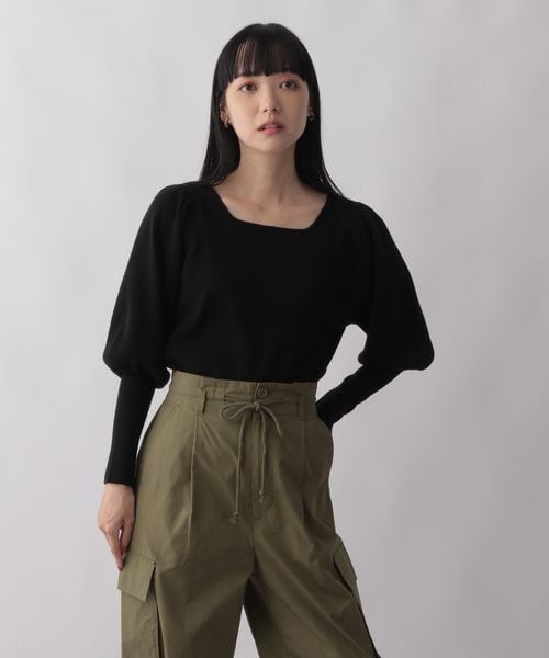 LOWRYS FARM（ローリーズファーム）の「パワショルニット（トップス・レディース・アイボリー08/ブラック09/ブラウン55・フリーサイズ）」の2枚目の写真