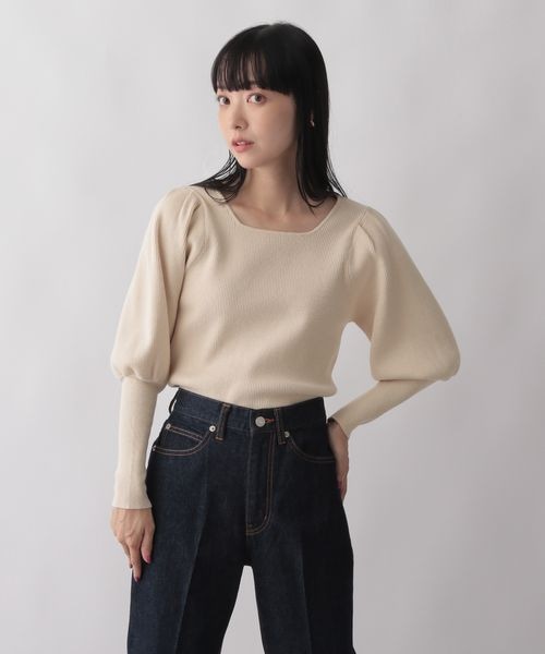 LOWRYS FARM（ローリーズファーム）の「パワショルニット（トップス・レディース・アイボリー08/ブラック09/ブラウン55・フリーサイズ）」の5枚目の写真