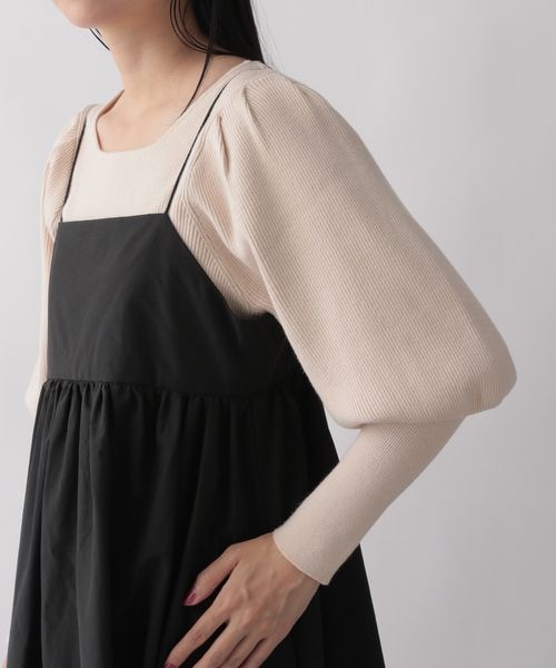 LOWRYS FARM（ローリーズファーム）の「スクエアギャザーキャミワンピース（ワンピース/ドレス・レディース・ブラック09/ブラック柄10/ブラウン58・F）」の13枚目の写真