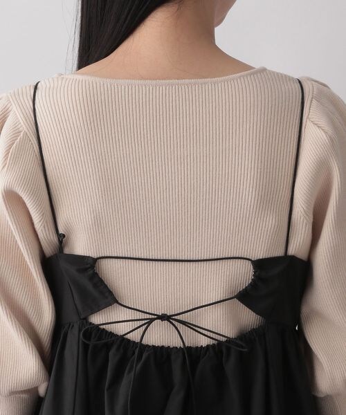 LOWRYS FARM（ローリーズファーム）の「スクエアギャザーキャミワンピース（ワンピース/ドレス・レディース・ブラック09/ブラック柄10/ブラウン58・F）」の16枚目の写真