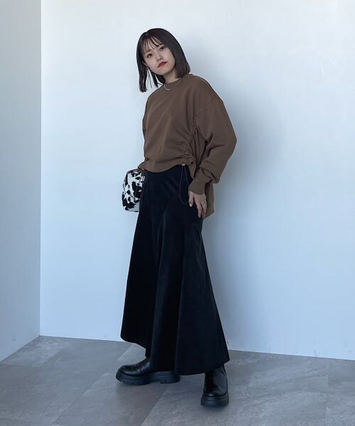 PAGEBOY（ページボーイ）の「ドロスト裏毛プルオーバー（トップス・レディース・オフホワイト05/ブラック09/ブラウン58・F）」の12枚目の写真