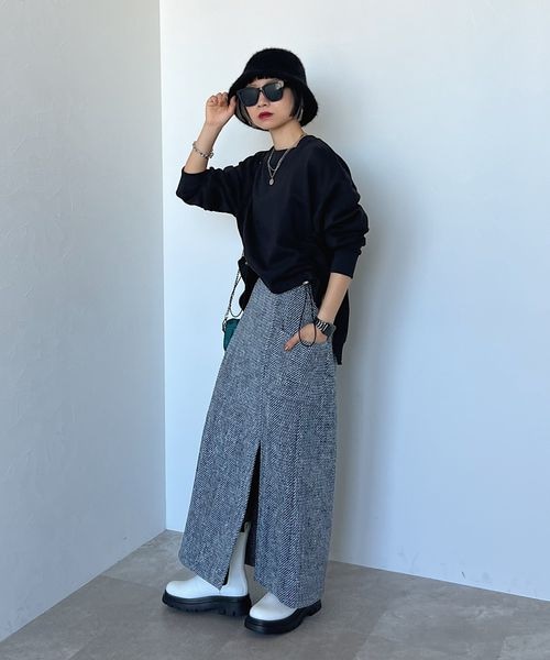 PAGEBOY（ページボーイ）の「ドロスト裏毛プルオーバー（トップス・レディース・オフホワイト05/ブラック09/ブラウン58・F）」の10枚目の写真