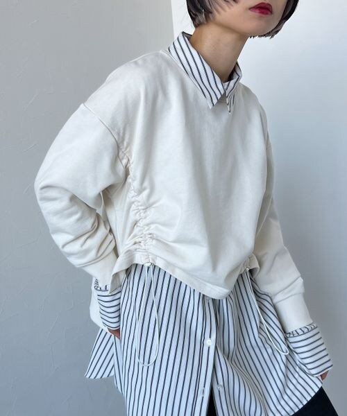 PAGEBOY（ページボーイ）の「ドロスト裏毛プルオーバー（トップス・レディース・オフホワイト05/ブラック09/ブラウン58・F）」の5枚目の写真