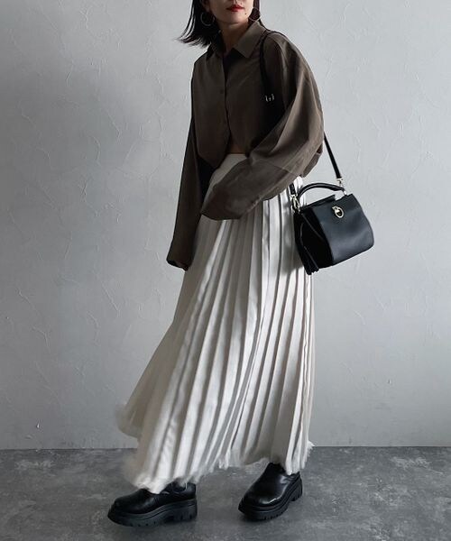 PAGEBOY（ページボーイ）の「ツイードプリーツスカート（スカート・レディース・ブラック09/グレージュ12/ターコイズ76・F）」の9枚目の写真