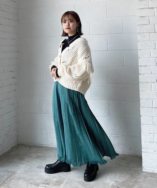 PAGEBOY（ページボーイ）の「ツイードプリーツスカート（スカート・レディース・ブラック09/グレージュ12/ターコイズ76・F）」の16枚目の写真