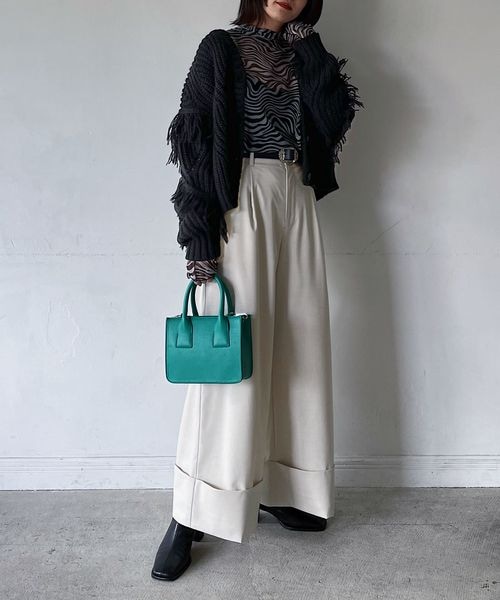 PAGEBOY（ページボーイ）の「コンビスクエアバッグ（バッグ・レディース・オフホワイト05/ブラック09/グリーン75・F）」の6枚目の写真