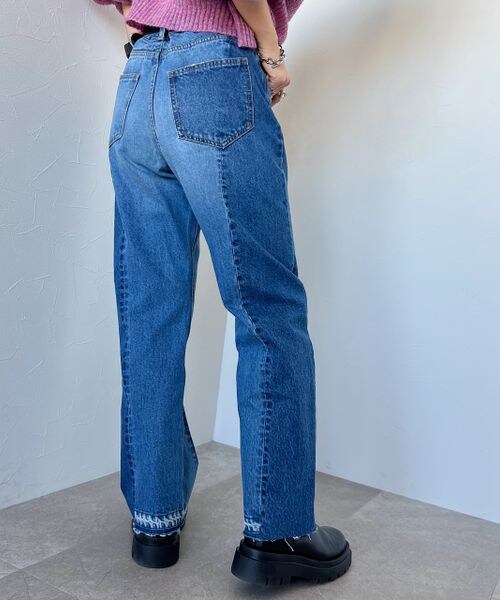 PAGEBOY（ページボーイ）の「パッチワークジーンズ（パンツ・レディース・ブラック09/ブルー85・25inch/26inch）」の7枚目の写真