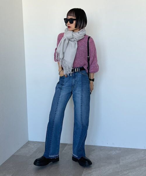 PAGEBOY（ページボーイ）の「パッチワークジーンズ（パンツ・レディース・ブラック09/ブルー85・25inch/26inch）」の12枚目の写真