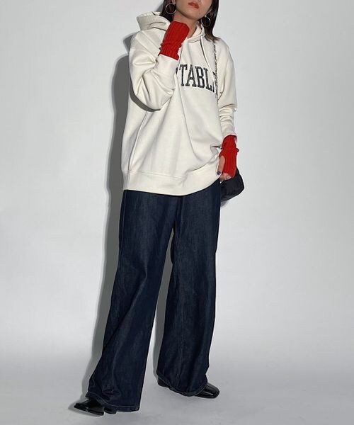 PAGEBOY（ページボーイ）の「クラックロゴパーカー（トップス・レディース・オフホワイト05/ブラック09/杢オートミール10・F）」の8枚目の写真
