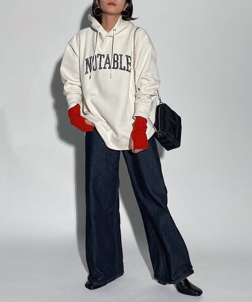 PAGEBOY（ページボーイ）の「クラックロゴパーカー（トップス・レディース・オフホワイト05/ブラック09/杢オートミール10・F）」の7枚目の写真