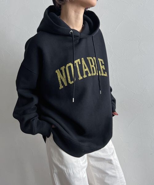 PAGEBOY（ページボーイ）の「クラックロゴパーカー（トップス・レディース・オフホワイト05/ブラック09/杢オートミール10・F）」の2枚目の写真