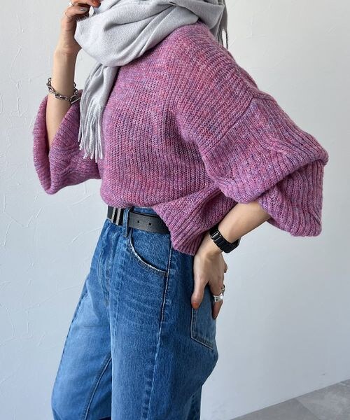 PAGEBOY（ページボーイ）の「メランジエアリーニット（トップス・レディース・ブラック09/グレージュ12/ピンク25/【WEB限定】ターコイズ76/ブルー82・F）」の15枚目の写真