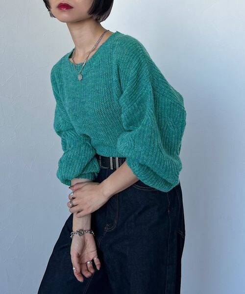 PAGEBOY（ページボーイ）の「メランジエアリーニット（トップス・レディース・ブラック09/グレージュ12/ピンク25/【WEB限定】ターコイズ76/ブルー82・F）」の18枚目の写真