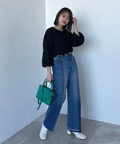 PAGEBOY（ページボーイ）の「メランジエアリーニット（トップス・レディース・ブラック09/グレージュ12/ピンク25/【WEB限定】ターコイズ76/ブルー82・F）」の10枚目の写真