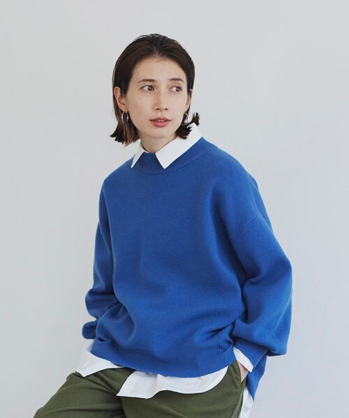 studio CLIP（スタディオクリップ）の「12ゲージソフィニーボトルネックプルオーバー（トップス・レディース・ピンク20/グリーン70/ブルー80/ネイビー88・M/L）」の3枚目の写真