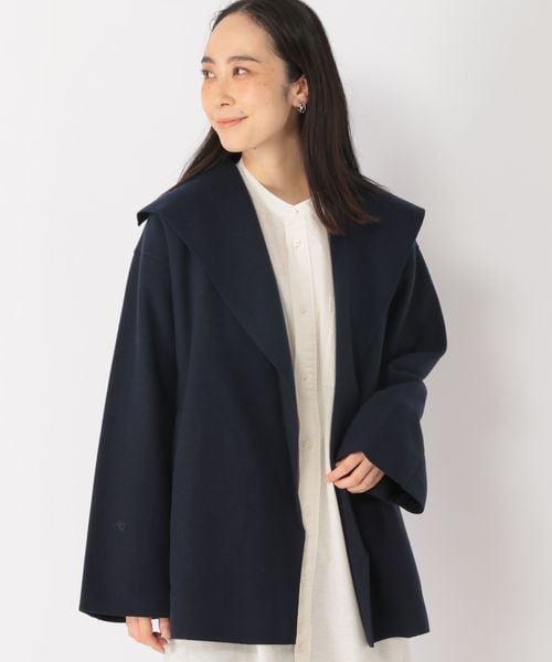 studio CLIP（スタディオクリップ）の「ナチュラル着流しハーフコート[プチサイズあり]（ジャケット/アウター・レディース・グレー15/モカ59/ネイビー88・F/PFREE(WEB限定)）」の3枚目の写真
