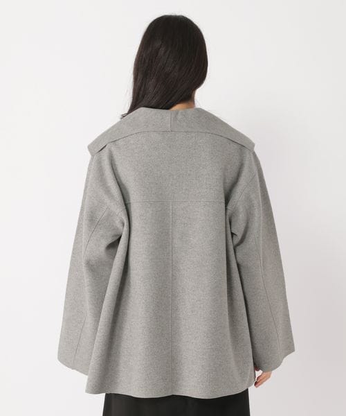 studio CLIP（スタディオクリップ）の「ナチュラル着流しハーフコート[プチサイズあり]（ジャケット/アウター・レディース・グレー15/モカ59/ネイビー88・F/PFREE(WEB限定)）」の9枚目の写真