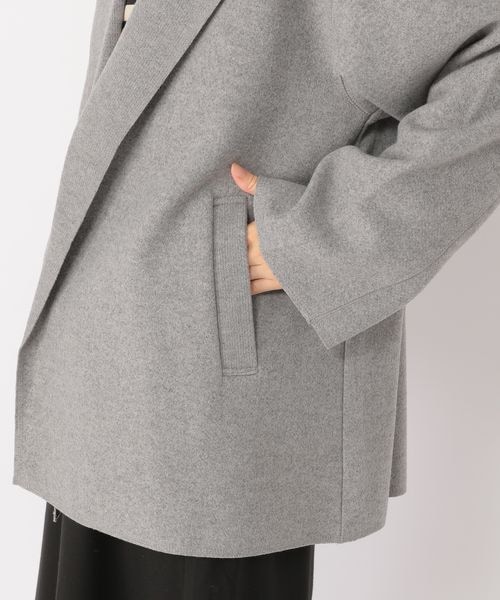 studio CLIP（スタディオクリップ）の「ナチュラル着流しハーフコート[プチサイズあり]（ジャケット/アウター・レディース・グレー15/モカ59/ネイビー88・F/PFREE(WEB限定)）」の13枚目の写真