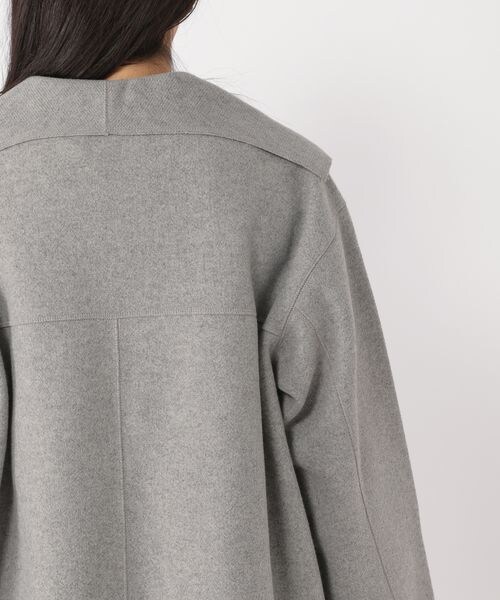 studio CLIP（スタディオクリップ）の「ナチュラル着流しハーフコート[プチサイズあり]（ジャケット/アウター・レディース・グレー15/モカ59/ネイビー88・F/PFREE(WEB限定)）」の10枚目の写真