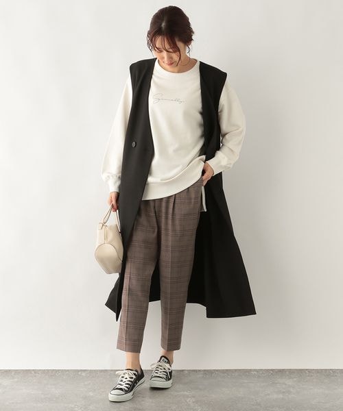 GLOBAL WORK（グローバルワーク）の「あったかウツクシルエットテーパード柄（パンツ・レディース・ブラックタータンチェック09/グレーグレンチェック15/ブラウングレンチェック55/ネイビータータンチェック88・XS/S/M/L/XL/【WEB限定】XXL）」の17枚目の写真