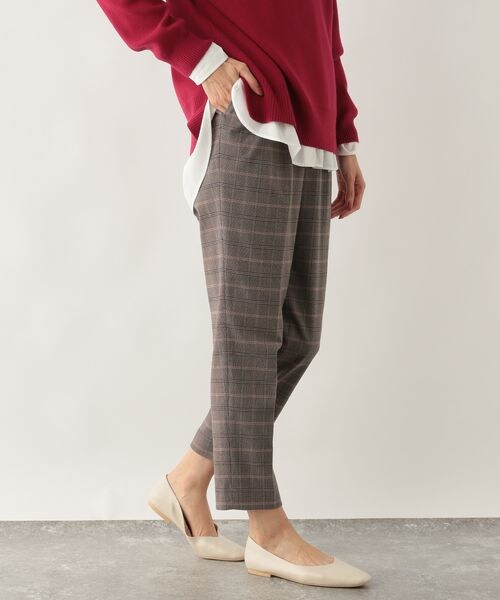 GLOBAL WORK（グローバルワーク）の「あったかウツクシルエットテーパード柄（パンツ・レディース・ブラックタータンチェック09/グレーグレンチェック15/ブラウングレンチェック55/ネイビータータンチェック88・XS/S/M/L/XL/【WEB限定】XXL）」の2枚目の写真