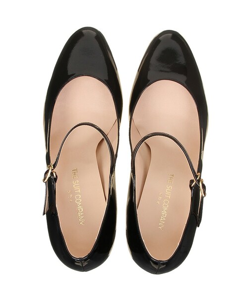 THE SUIT COMPANY(ザ・スーツカンパニー)の「フロントストラップ エナメルパンプス(パンプス・レディース・ブラック (色柄コード:BL)/ワインレッド (色柄コード:WN)・23.0cm/22.5cm/23.5cm/24.0cm/24.5cm)」の2枚目の写真