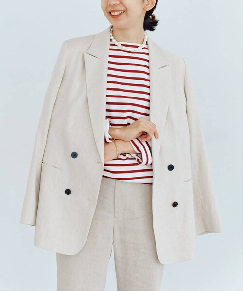 IENA(イエナ)の「《予約》LINEN COTTON ストレッチ ジャケット(その他・グレーB/36/38)」の2枚目の写真