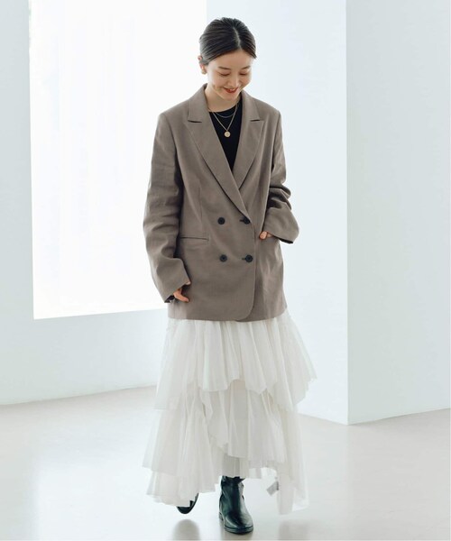 IENA(イエナ)の「《予約》LINEN COTTON ストレッチ ジャケット(その他・グレーB/36/38)」の3枚目の写真