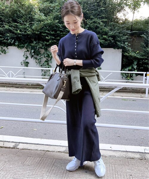 スピックアンドスパンリブニットワンピース スピックアンドスパン