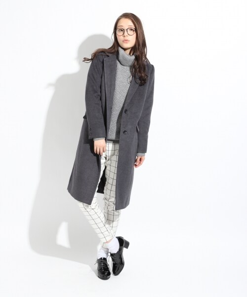 LOWRYS FARM（ローリーズファーム）の「ロングチェスターコート（ジャケット/アウター・レディース・ブラック/ライトブルー/グレー・Ｍ/Ｌ）」の15枚目の写真