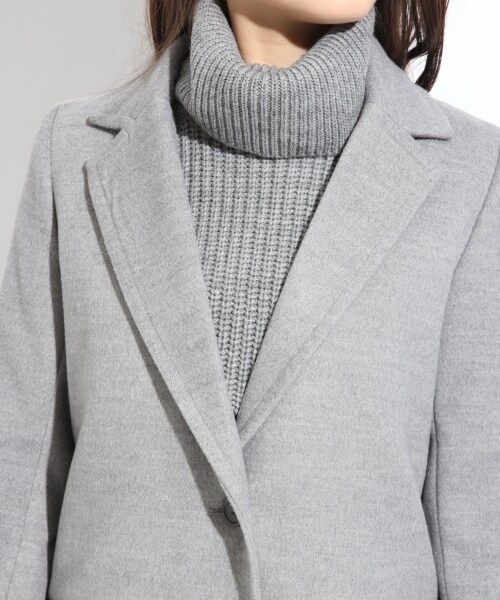 LOWRYS FARM（ローリーズファーム）の「ロングチェスターコート（ジャケット/アウター・レディース・ブラック/ライトブルー/グレー・Ｍ/Ｌ）」の7枚目の写真