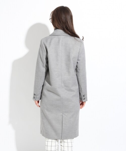 LOWRYS FARM（ローリーズファーム）の「ロングチェスターコート（ジャケット/アウター・レディース・ブラック/ライトブルー/グレー・Ｍ/Ｌ）」の6枚目の写真