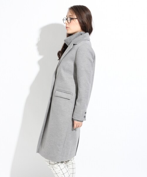 LOWRYS FARM（ローリーズファーム）の「ロングチェスターコート（ジャケット/アウター・レディース・ブラック/ライトブルー/グレー・Ｍ/Ｌ）」の5枚目の写真