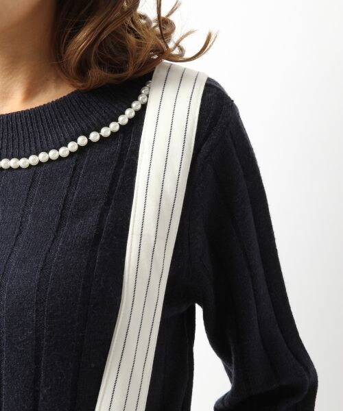 Heather（ヘザー）の「ストライプハイウエストサスペンダーパンツ（パンツ・レディース・オフホワイト/ブラック・Ｓ/Ｍ）」の5枚目の写真