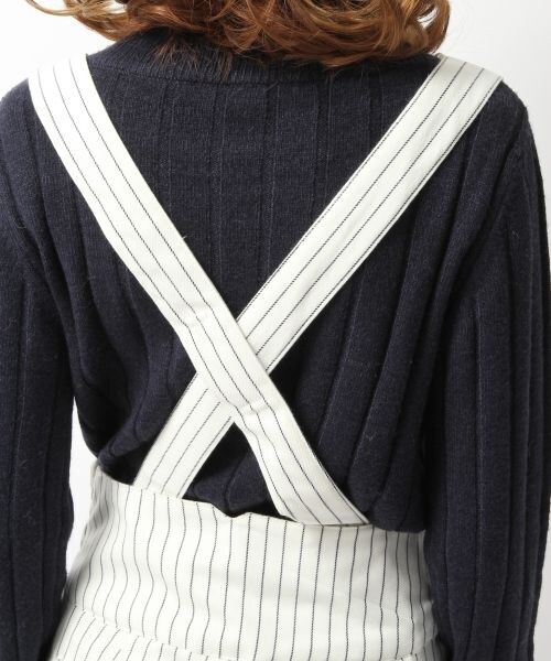 Heather（ヘザー）の「ストライプハイウエストサスペンダーパンツ（パンツ・レディース・オフホワイト/ブラック・Ｓ/Ｍ）」の9枚目の写真