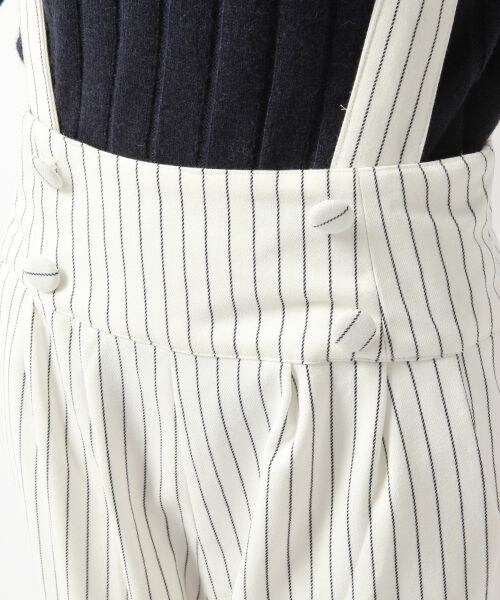 Heather（ヘザー）の「ストライプハイウエストサスペンダーパンツ（パンツ・レディース・オフホワイト/ブラック・Ｓ/Ｍ）」の6枚目の写真